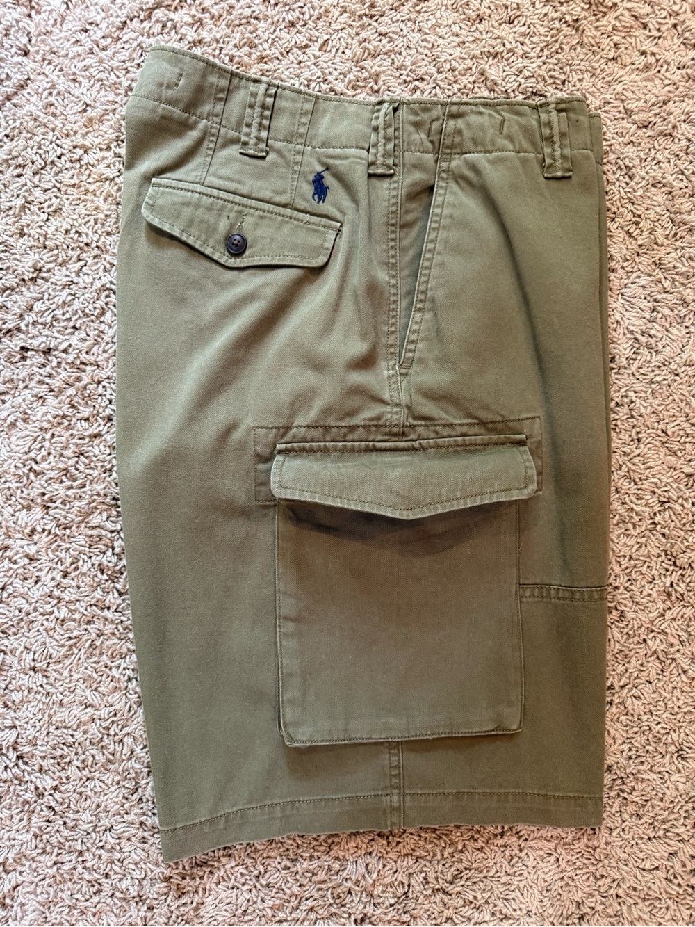 Ralph Lauren Olive Green Relaxed-Fit Shorts with Blue Label